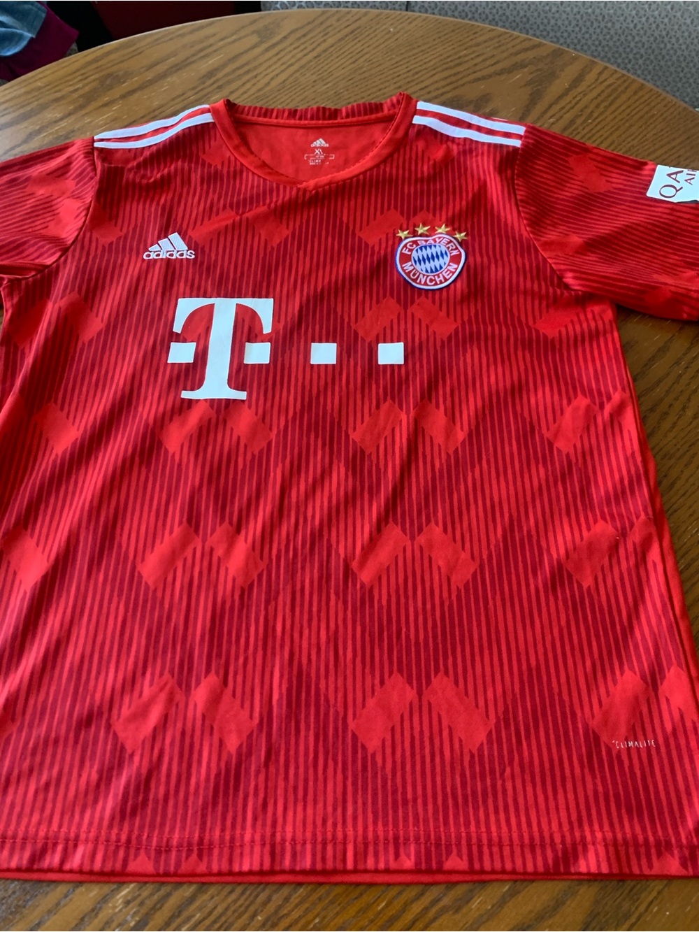 adidas Kids Bayern Munich Red Soccer Jersey with White Accents